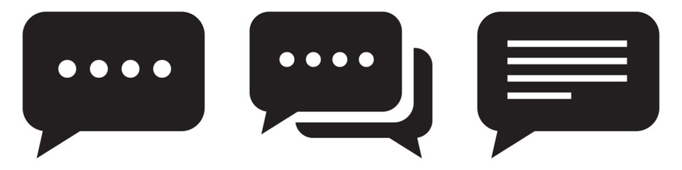 chat message icon set, Chat speech bubble, Social media message.Text Message Icon Images. Trendy message symbol. Message vector icons. Vector illustration.  EPS 10.