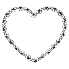 Hand drawn hearts border and frame design