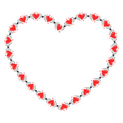 Hand drawn hearts border and frame design