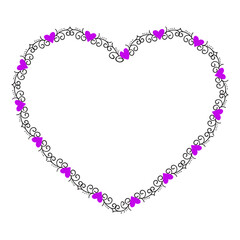 Hand drawn hearts border and frame design
