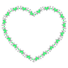Hand drawn hearts border and frame design