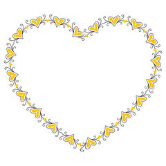 Hand drawn hearts border and frame design
