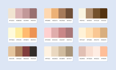 Pantone colour palette catalog samples. Color swatch. Set of abstract color palette banner