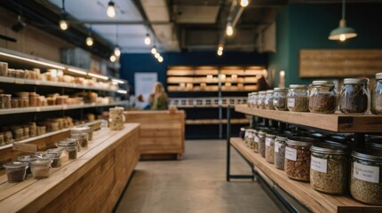 Fototapeta premium Package-Free Paradise Zero Waste Grocery Store Promoting Conscious Consumption