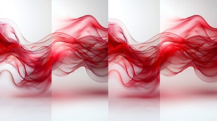 Red wavy abstract modern covers, brochures, flyers, silky arcs