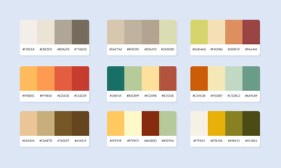 Naklejka premium Pantone colour palette catalog samples. Color swatch. Set of abstract color palette banner