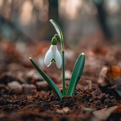 A Single Flower in Autumn's Embrace