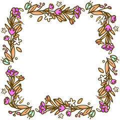 Hand drawn floral wreath, floral frames