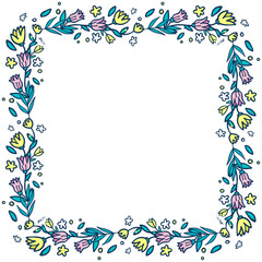 Hand drawn floral wreath, floral frames
