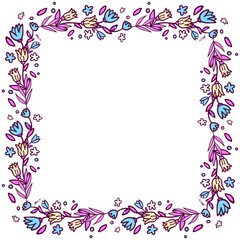 Hand drawn floral wreath, floral frames