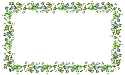 Hand drawn floral wreath, floral frames