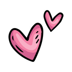 Hand drawn design heart on white background