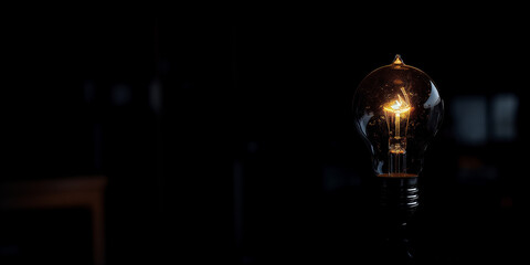 Technology light bulb in the dark