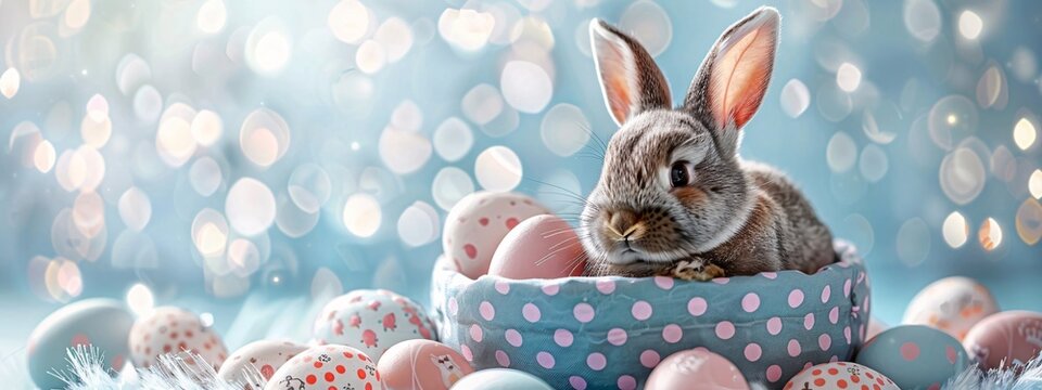 Bunny in a Festive Easter Egg Hunt