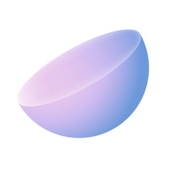 3d metal semisphere geometric shape Realistic glossy