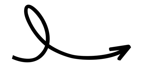 Energic curved arrow vector illustration