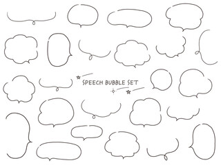 手描きの吹き出しのベクターイラストセット。フレーム、落書き、ふきだし、手書き、フリーハンド