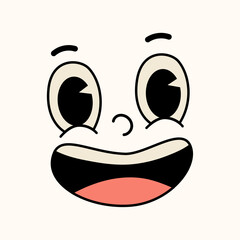 Hand drawn flat design kawaii face