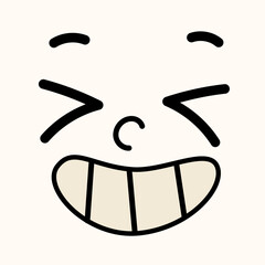 Hand drawn flat design kawaii face