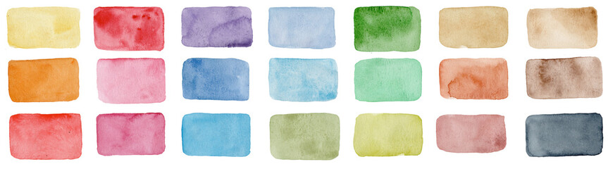 Rectangle &eacute;tiquette color&eacute; aquarelle multicolore
