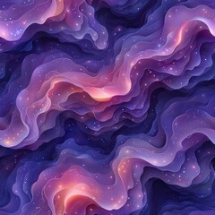 Obraz premium Seamless abstract purple fantasy shapes - swirls and waves pattern background
