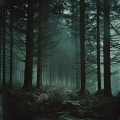 Fototapeta premium Misty Forest: A Tale of Mystique and Serenity