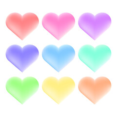 Hearts illustration Isolated collection on white background