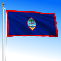 Guam territory waving flag, United States, USA, vector illustration
