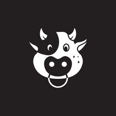 cow head animal farm modern logo design vector