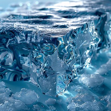 Icy Frozen Methane Crystals: A Close-Up View of Natural Gas Hydrates