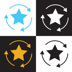 Obraz premium favorite star icon rating symbol reward rating mark icons. isolated on white and black background. Vector illustration . EPS 10