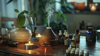 aromatherapy session with essential oil. Spa, sauna and wellness beauty concept.
