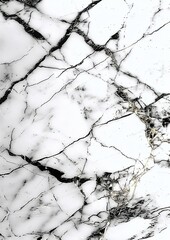 Black and White Marble Texture with Bold Veins.