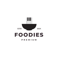 ramen bowl restaurant noodle modern logo design vector