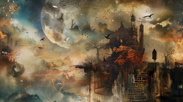 Surreal dreamscape inspired by Neruda's poetry
