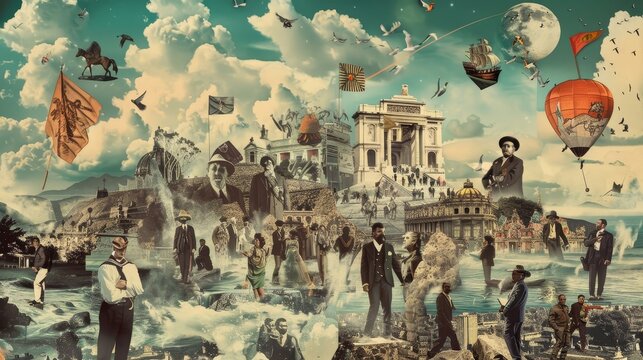 Iconic moments from Latin American history collaged