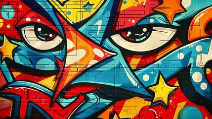 An urban graffiti-style illustration with street art elements, representing urban culture and creativity.
