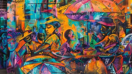 Obraz premium Colorful urban life in Latin America with vibrant markets