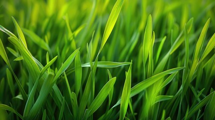 Fresh spring green grass close up photograph - Powered by Adobe