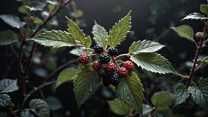 AI image generate blackberry fruit