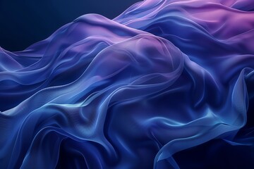 Obraz premium Soft, flowing fabric in shades of blue and purple, creating a dreamy and elegant texture perfect for backgrounds, art, and design projects.
