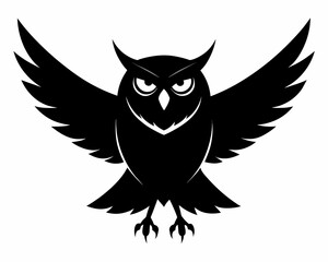 Obraz premium Black owl flying silhouettes vector.