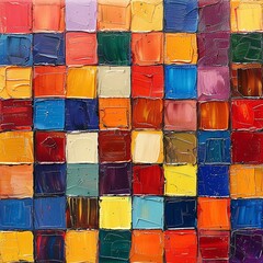 Vivid Paint Palette Mosaic Artwork