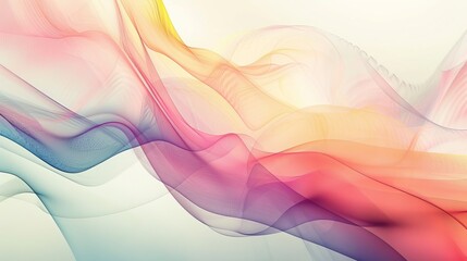 Abstract wavy design with soft gradients, close up, artistic flow, whimsical, Blend mode, white canvas backdrop