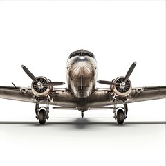 Fototapeta premium A realistic airplane presentation against a white backdrop
