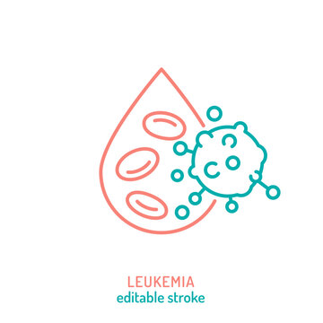 Leukemia outline icon. Blood cancer linear sign
