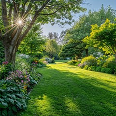 Sunlit Garden Path