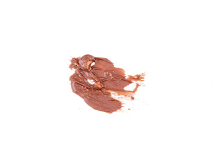 Cream chocolate spread isolated on white or transparent background, top view
