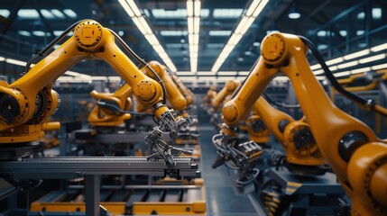 Fototapeta premium Assembly of the Car in the Automotive Industry