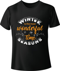 Merry Christmas and Winter Season T-shirt design Vector Template